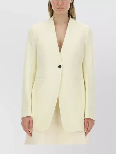 Jil Sander Tailored Blazer Front Pockets In Powder