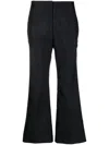 Jil Sander Tailored Blue Trousers With Flared Hem And Concealed Closure In Black