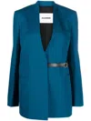 Jil Sander Tailored Belted Single-breasted Blazer In Blue