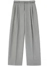 Jil Sander Tailored Check Trousers With Belt Clothing In Grey