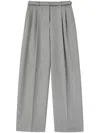 Jil Sander Tailored Check Trousers With Belt Clothing In Grey