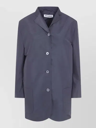Jil Sander Tailored Coat Ninety Front Pockets Long Sleeves In Blue