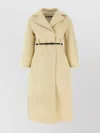Jil Sander Tailored Coat With Belted Waist And Structured Shoulders In Nude