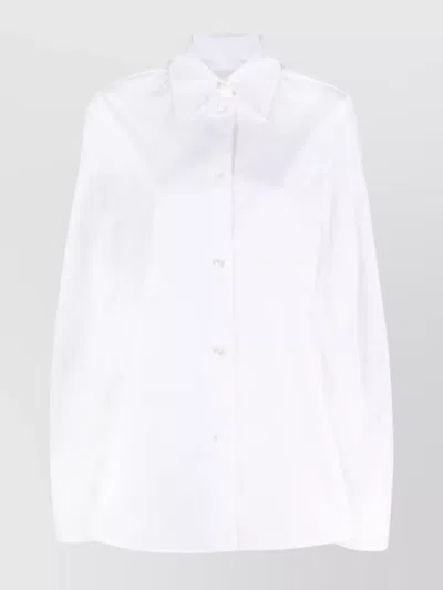 Jil Sander White Pointed Collar Shirt In Multicolor