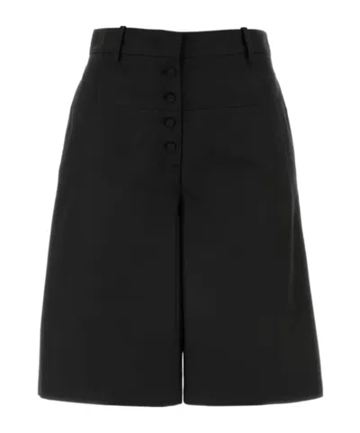 Jil Sander Tailored Cotton Shorts In Black