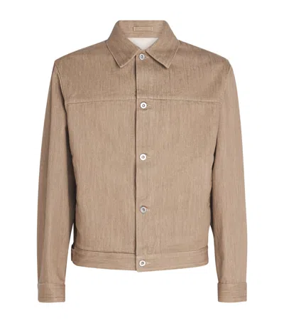 Jil Sander Tailored Denim Jacket In Brown