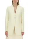 Jil Sander V-neck Jacket With Concealed Closure In Yellow