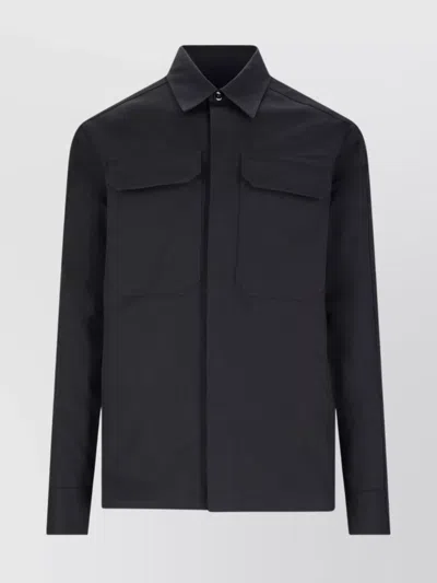 Jil Sander Tailored Long Sleeve Shirt With Chest Pockets In Black