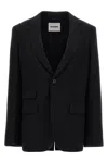 Jil Sander Single-breasted Blazer With Notch Lapel In Black