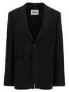 Jil Sander Single-breasted Blazer With Notch Lapel In Black