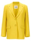 Jil Sander Tailored Blazer With Flap Pockets And Vent In Gold