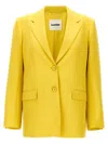 Jil Sander Tailored Blazer With Flap Pockets And Vent In Yellow