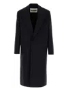 Jil Sander Wool Coat With Front Pockets And Long Length In Black