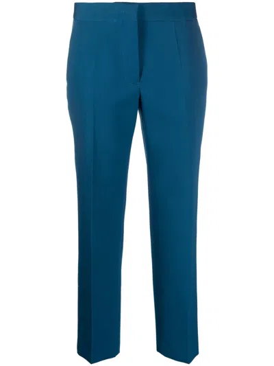 Jil Sander Tailored Straight Leg Trousers With Waistband In Blue