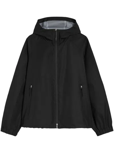 Jil Sander Tailored Technical Parka With Hood In Black