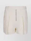 JIL SANDER TAILORED TEXTURED FABRIC SHORTS WITH BUTTONED BELT