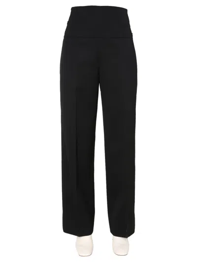 Jil Sander Wide-leg Tailored Trousers In Black