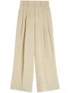 Jil Sander Wide Cream Trousers In Silk Blend In Neutral