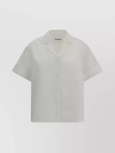 Jil Sander Tailored V-neck Shirt Dart Detail In White