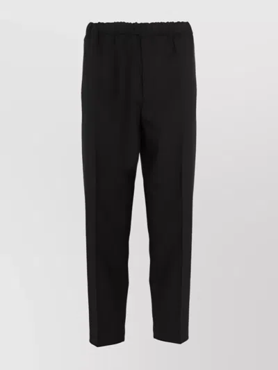Jil Sander Tailored Wide-leg Trouser With Diagonal Pockets In Black