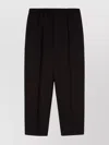 Jil Sander Tailored Wide-leg Trousers Logo In Black