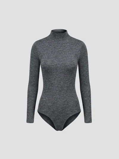 Jil Sander Tailored Wool Bodysuit In Antracite