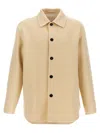 Jil Sander Tailored Wool Coat With Button Closure In Neutral