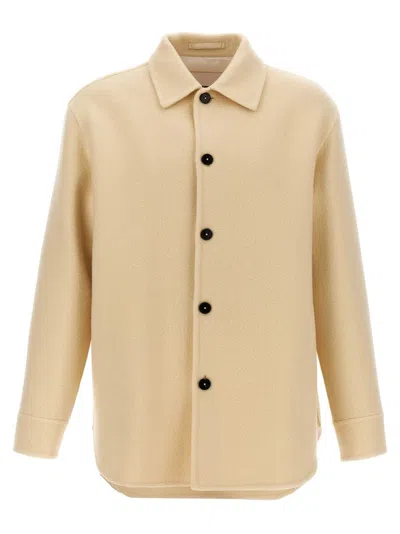 JIL SANDER TAILORED WOOL COAT WITH BUTTON CLOSURE