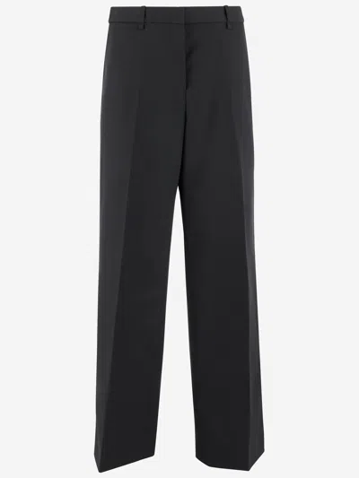 Jil Sander Tailored Wool Gabardine Pants In Gray