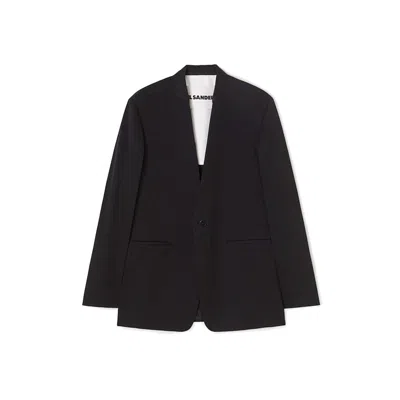 Jil Sander Tailored Wool Jacket In Black