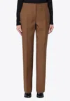 Jil Sander Tailored Wool Slim Pants In Brown