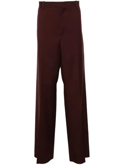 Jil Sander Tailored Wool Trousers In Red