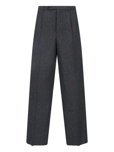 Jil Sander Straight Pants Back Pockets Pleated Front In Animal Print