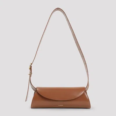 Jil Sander Tan Leather Cannolo Bag In Brown