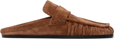 Jil Sander Tan Moc Toe Loafers