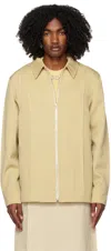Jil Sander Tan Zip Jacket In 265 - Almond