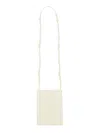 Jil Sander Rectangular White Leather Tangle Bag