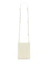 Jil Sander Tangle Leather Crossbody Bag In White