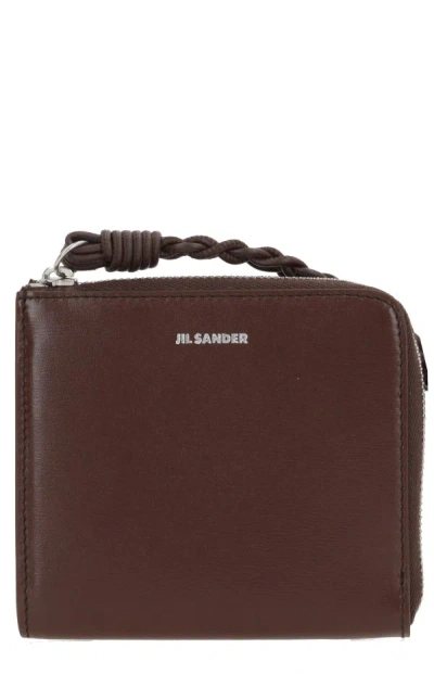 Jil Sander Tangle Card Holder In Brown