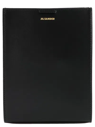 Jil Sander Leather Shoulder Bag In Negro