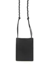 Jil Sander Tangle Crossbody Bag In Black Leather In Black