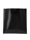 Jil Sander Medium 'tangle' Black Leather Crossbody Bag In Negro