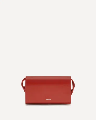 Jil Sander Tangle Crossbody Wallet In Red