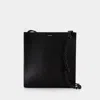 Jil Sander Medium 'tangle' Black Leather Crossbody Bag In Black