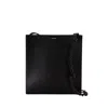 Jil Sander Engraved-logo Leather Shoulder Bag In Black