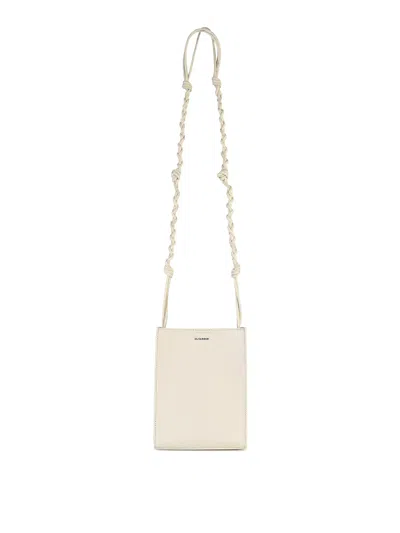 JIL SANDER TANGLE IVORY LEATHER CROSSBODY BAG