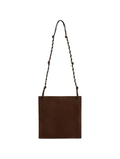 Jil Sander Tangle Knotted Suede Shoulder Bag In Brown