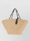 Jil Sander Raffia Large Tangle Bucket Handbag In Brown