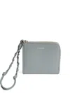 Jil Sander Tangle Leather Card Holder In Gray