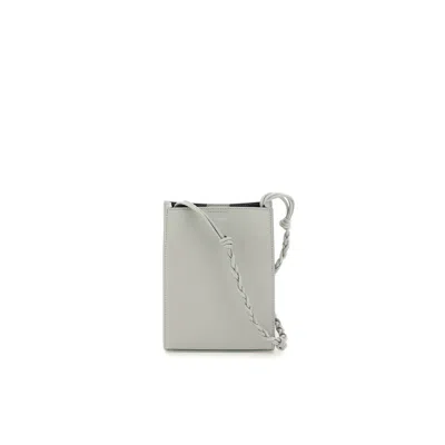 Jil Sander Tangle Leather Crossbody Bag In Gray